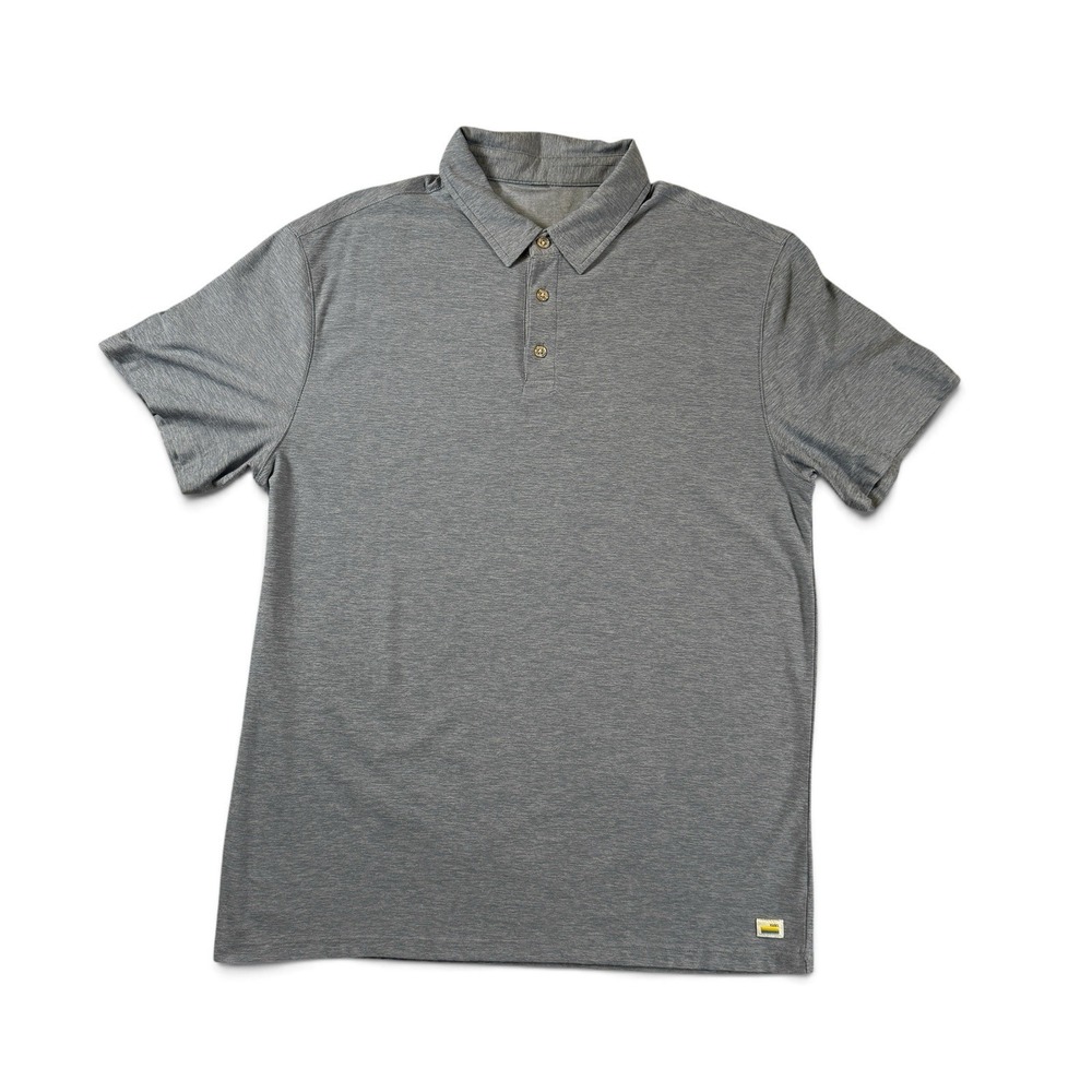 Vuori Men's Strato Tech Polo Shirt Heather Light Blue Performance Size M/L